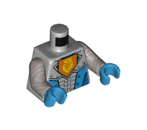 LEGO Medium Steengrijs Nexo Knights Royal Soldier Torso met Geel Lion en Kroon met Vlak Zilver Armen en Dark Azure Handen (973 / 76382)