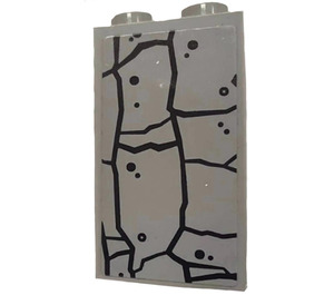 LEGO Medium Stone Gray Panel 1 x 2 x 3 with Broken Brick Wall Sticker with Side Supports - Hollow Studs