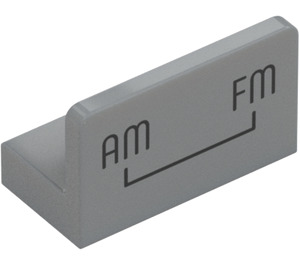 LEGO Medium Stone Gray Panel 1 x 2 x 1 with AM/FM with Rounded Corners (4865)