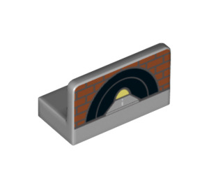 LEGO Medium Stone Gray Panel 1 x 2 x 1 with Brick Wall and Tunnel with Rounded Corners (24839 / 35670)