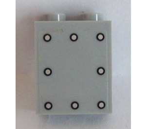 LEGO Medium Stone Gray Panel 1 x 2 x 2 with 8 Rivets Sticker with Side Supports, Hollow Studs (6268)