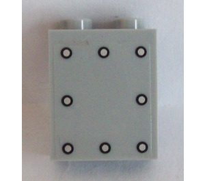 LEGO Medium steengrijs Paneel 1 x 2 x 2 met 8 Rivets Sticker met zijsteunen, holle noppen (6268)