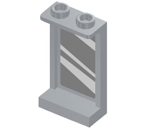 LEGO Gris pierre moyen Panneau 1 x 2 x 3 avec Mirror Autocollant avec supports latéraux - tenons creux (35340)