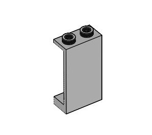 LEGO Medium Stone Gray Panel 1 x 2 x 3 without Side Supports, Solid Studs (2362 / 30009)