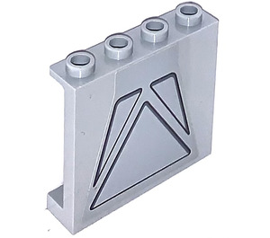 LEGO Medium Stone Gray Panel 1 x 4 x 3 with 3 triangles Sticker with Side Supports, Hollow Studs (35323)