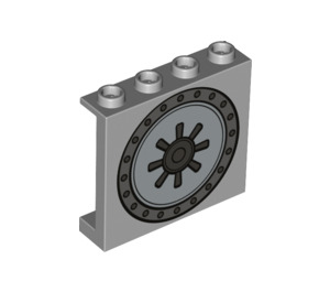 LEGO Medium Stone Gray Panel 1 x 4 x 3 with Safe door with Side Supports, Hollow Studs (35323 / 38122)