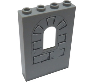 LEGO Medium stengrå Panel 1 x 4 x 5 med Vindue med Bricks Klistermærke (60808)