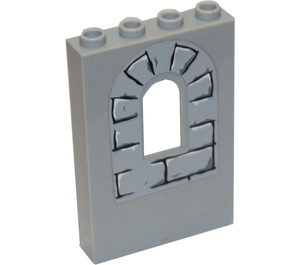 LEGO Medium Stone Gray Panel 1 x 4 x 5 with Window with Bricks Sticker (60808)