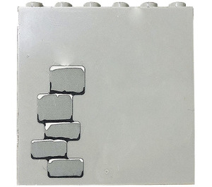 LEGO Medium Stone Gray Panel 1 x 6 x 5 with Bricks Sticker (59349)