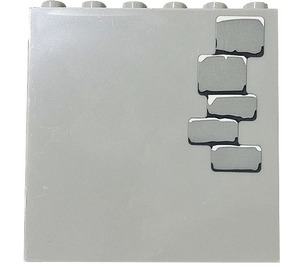 LEGO Medium Stone Gray Panel 1 x 6 x 5 with Bricks Sticker (59349)