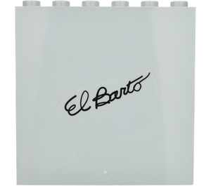 LEGO Medium Steengrijs Paneel 1 x 6 x 5 met ‘El Barto’ Graffiti Sticker (59349)