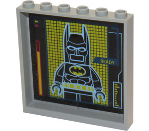 LEGO Medium Stone Gray Panel 1 x 6 x 5 with 'READY' and Batman on Screen Sticker (59349 / 59350)
