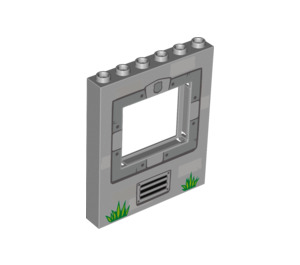 LEGO Medium Stone Gray Panel 1 x 6 x 6 with Window Cutout with Grille (15627 / 16393)
