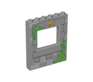 LEGO Gris pierre moyen Panneau 1 x 6 x 6 avec Fenêtre Coupé avec Stone Fenêtre Droite et Haut La gauche (15627 / 17697)