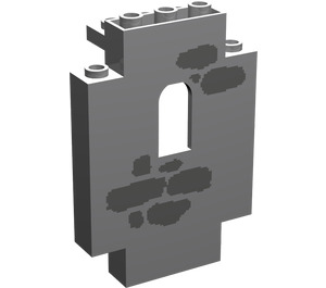 LEGO Gris pierre moyen Panneau 2 x 5 x 6 avec Fenêtre avec Dark grise Scattered Stones (4444)