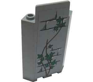 LEGO Medium Stone Gray Panel 3 x 3 x 6 Corner Wall with Bricks, Ivy Trunks and 15 Leaves Sticker without Bottom Indentations (87421)