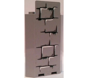 LEGO Medium Stone Gray Panel 3 x 3 x 6 Corner Wall with Bricks Sticker without Bottom Indentations (87421)