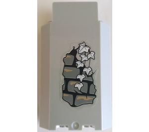 LEGO Medium Stone Gray Panel 3 x 3 x 6 Corner Wall with Lg Wall and Ivy Sticker without Bottom Indentations (87421)