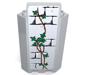 LEGO Medium Stone Gray Panel 3 x 3 x 6 Corner Wall with Vines (1) Sticker without Bottom Indentations (87421)