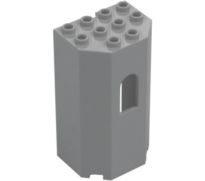 LEGO Medium Stone Gray Panel 3 x 4 x 6 Turret Wall with Window (30246)