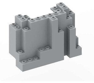 LEGO Medium stengrå Panel 4 x 10 x 6 Rock Rectangular (6082)