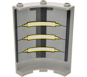 LEGO Střední kamenná šedá Panel 4 x 4 x 6 Zakřivený s SW Naboo Reactor Shaft Samolepka (30562)