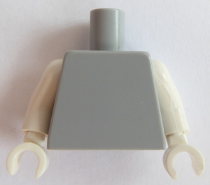 LEGO Medium Stone Gray Plain Minifig Torso with White Arms and White Hands (76382 / 88585)