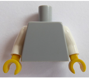 LEGO Mittleres Steingrau Schmucklos Torso mit Weiß Arme und Gelb Hände (76382 / 88585)