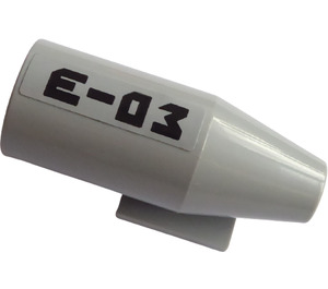 LEGO Medium Stone Gray Plane Jet Engine with 'E-03' (Left) Sticker (4868)