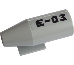 LEGO Gris pierre moyen Avion Moteur d'avion avec 'E-03' (Droite) Autocollant (4868)