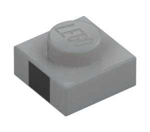 LEGO Medium Stone Gray Plate 1 x 1 with Black Square (35329 / 106630)