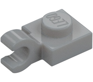 LEGO Gris piedra medio Placa 1 x 1 con Clip Horizontal (Clip en "O" abierto grueso) (52738 / 61252)