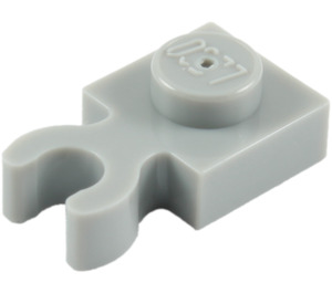 LEGO Medium Stone Gray Plate 1 x 1 with Vertical Clip (Thick Open 'O' Clip) (44860 / 60897)