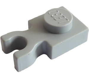 LEGO Medium Stone Gray Plate 1 x 1 with Vertical Clip (Thick 'U' Clip) (4085 / 60897)