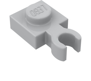 LEGO Medium Stone Gray Plate 1 x 1 with Vertical Clip (Thin Open 'O' Clip)