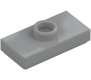 LEGO Medium Stone Gray Plate 1 x 2 with 1 Stud (with Groove and Bottom Stud Holder) (15573 / 78823)