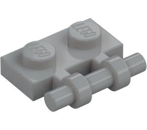 LEGO Medium Stone Gray Plate 1 x 2 with Handle (Open Ends) (2540)