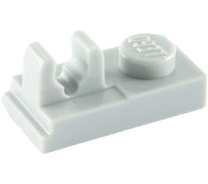 LEGO Medium Stone Gray Plate 1 x 2 with Top Clip with Gap (92280)