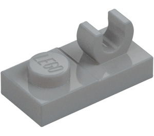 LEGO Gris piedra medio Placa 1 x 2 con Parte superior Clip sin hueco (44861)