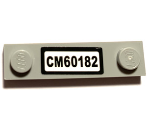 LEGO Medium Stone Gray Plate 1 x 4 with Two Studs with License Plate CM60182 Sticker with Groove (41740)