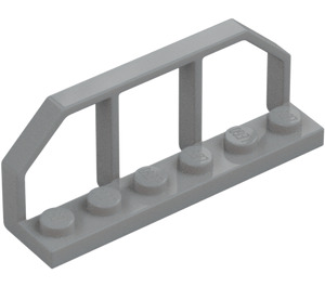 LEGO Mittleres Steingrau Platte 1 x 6 mit Zug Wagen Railings (6583 / 58494)