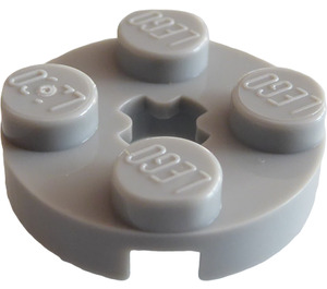 LEGO Medium Stone Gray Plate 2 x 2 Round with Axle Hole (with '+' Axle Hole) (4032)