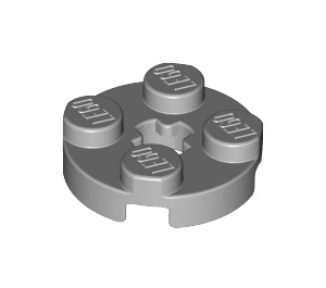 LEGO Medium Stone Gray Plate 2 x 2 Round with Axle Hole (with 'X' Axle Hole) (4032)