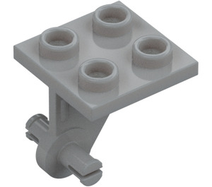 LEGO Grigio pietra medio Piastra 2 x 2 Sottile con Dual Ruote Supporto con rinforzo (65361)