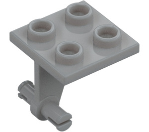 LEGO Medium Stone Gray Plate 2 x 2 Thin with Dual Wheels Holder with Solid Pins (4870)