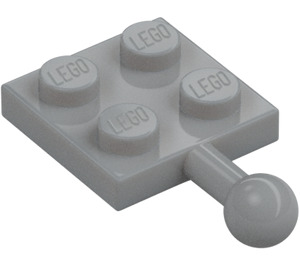 LEGO Mittleres Steingrau Platte 2 x 2 mit Kugelgelenk und kein Loch in der Platte (3729)