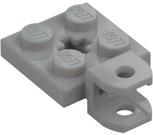 LEGO Medium Stone Gray Plate 2 x 2 with Ball Joint Socket (Flattened) (42478 / 63082)