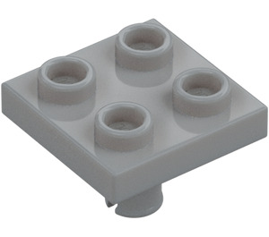 LEGO Medium steengrijs Plaat 2 x 2 met Onderkant Pin (Geen gaten) (2476 / 48241)