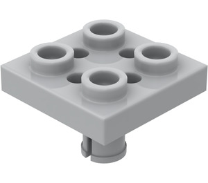 LEGO Medium steengrijs Plaat 2 x 2 met Onderkant Pin (Kleine gaten in plaat) (2476)