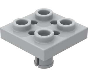 LEGO Medium Stone Gray Plate 2 x 2 with Bottom Pin (Small Holes in Plate) (2476)